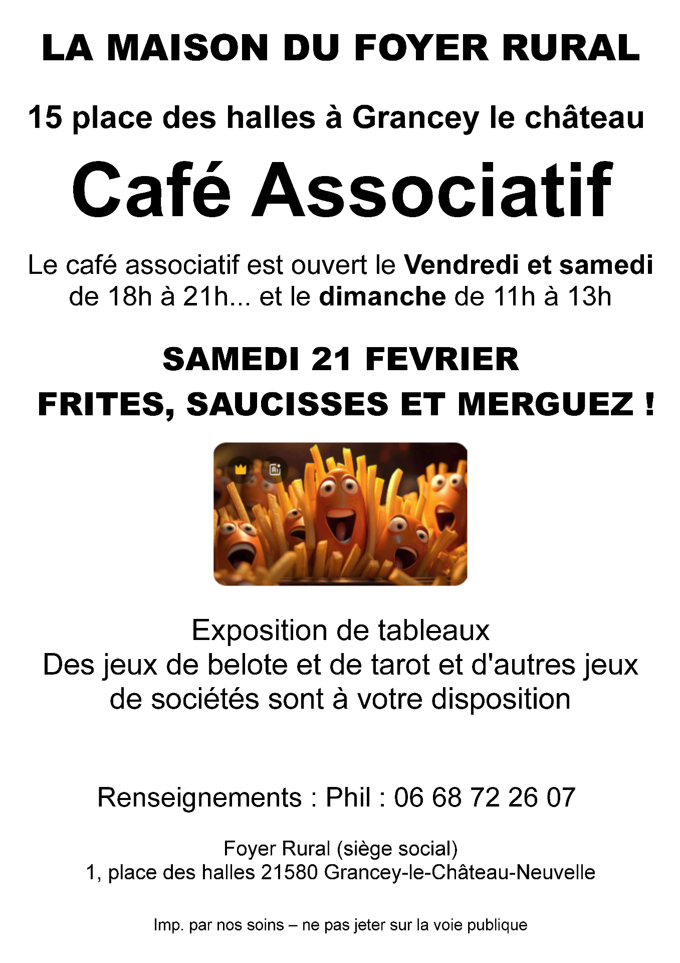 Café associatif 21/02
